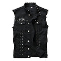 Denim Punk Vest - front studio view (1 of 2)