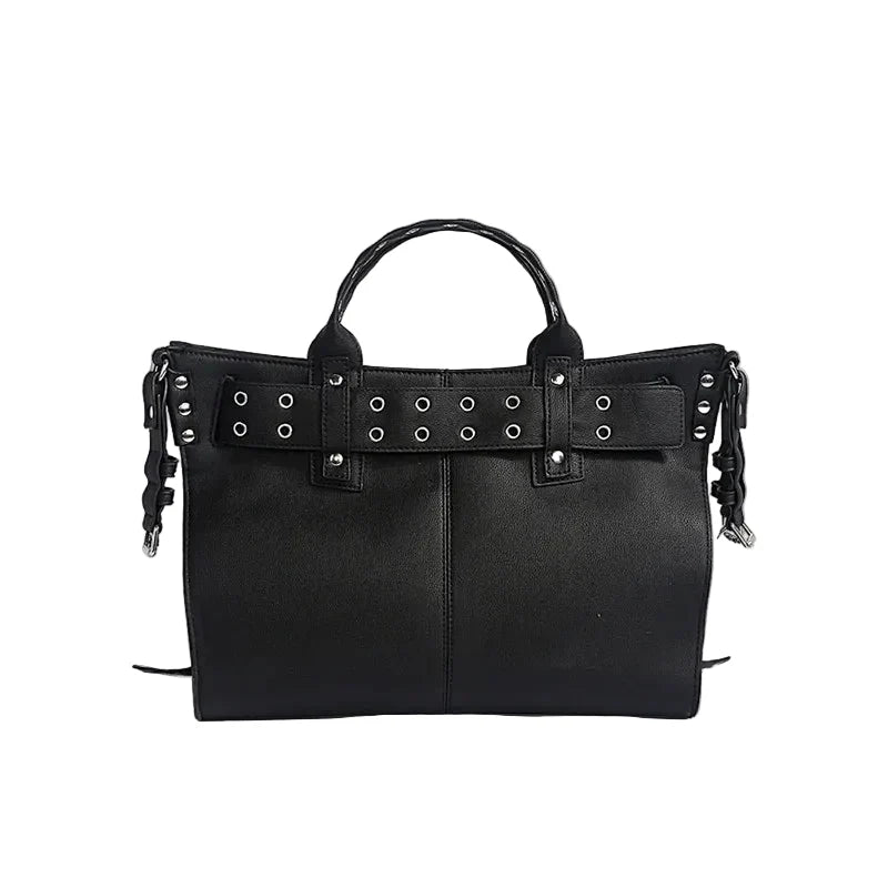 Black Eyelet Buckle Handbag Bag