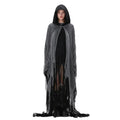 Women's Ripped Hooded Cape Black - front studio view (1 of 6)