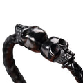 Black Leather Skull Bracelet
