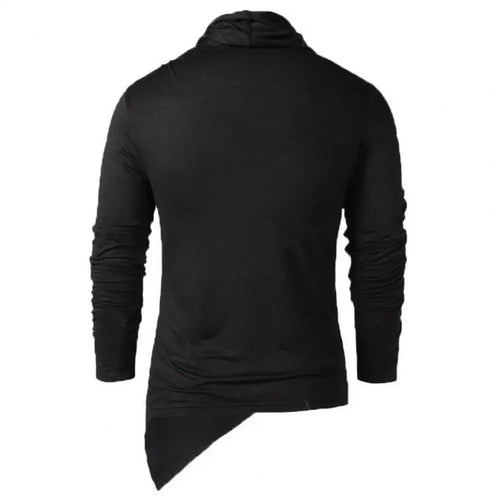 Black Draped Cowl Asymmetric Top