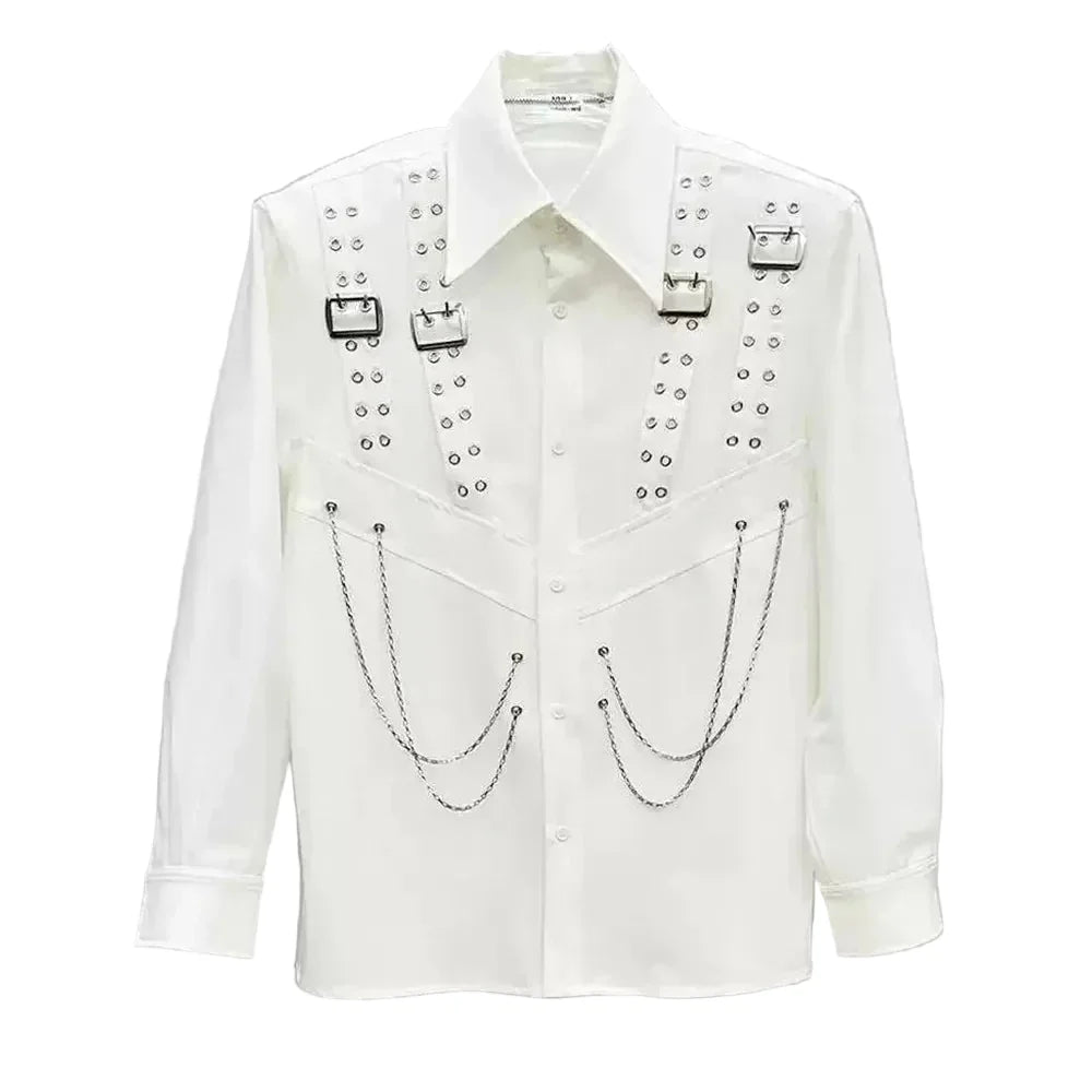 Men's Gothic Chain Shirt Black - alternate studio view (3 of 4)
