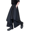 Men's Black Pinstripe Layered Wide-Leg Pants - primary photo, shown with a person (1 of 2)