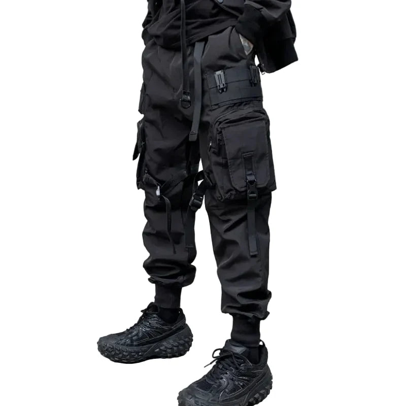 Men's Black Techwear Tactical Cargo Pants - primary lifestyle photo (1 of 3)