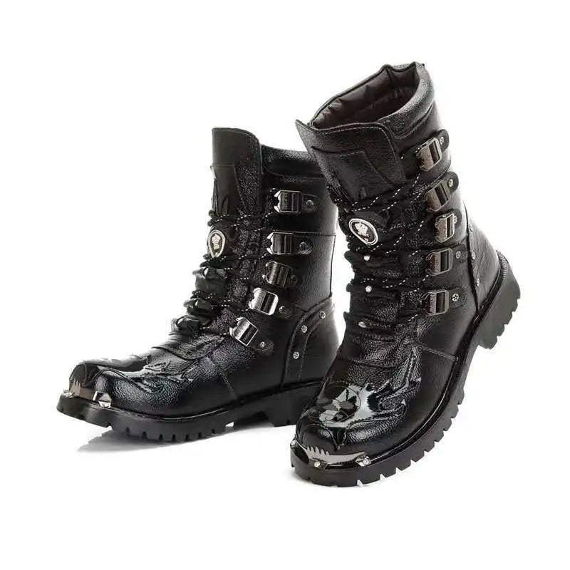Ironveil Mid-Calf Moto Boots