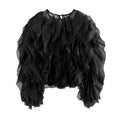 Women's Gothic Style Blouse Black - front studio view (1 of 2)