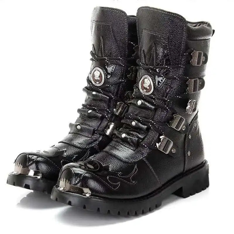 Ironveil Mid-Calf Moto Boots