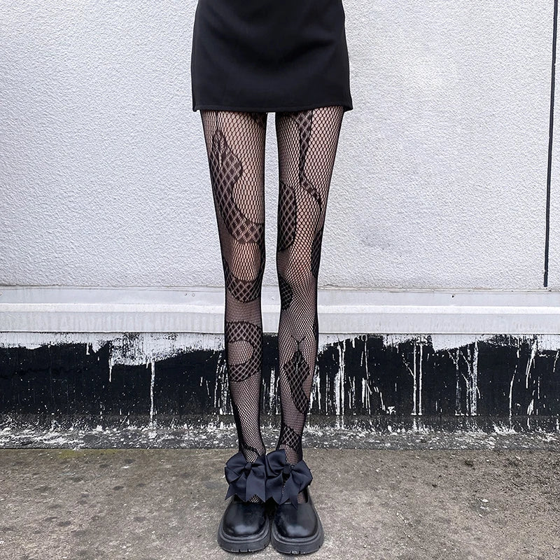 Patchwork Shadow Fishnet Tights