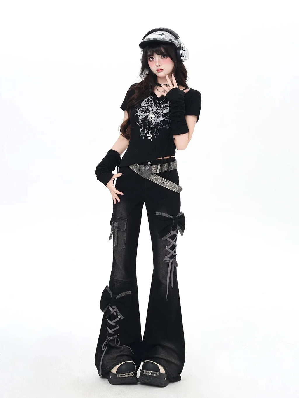 Ribbonwound Flare Jeans