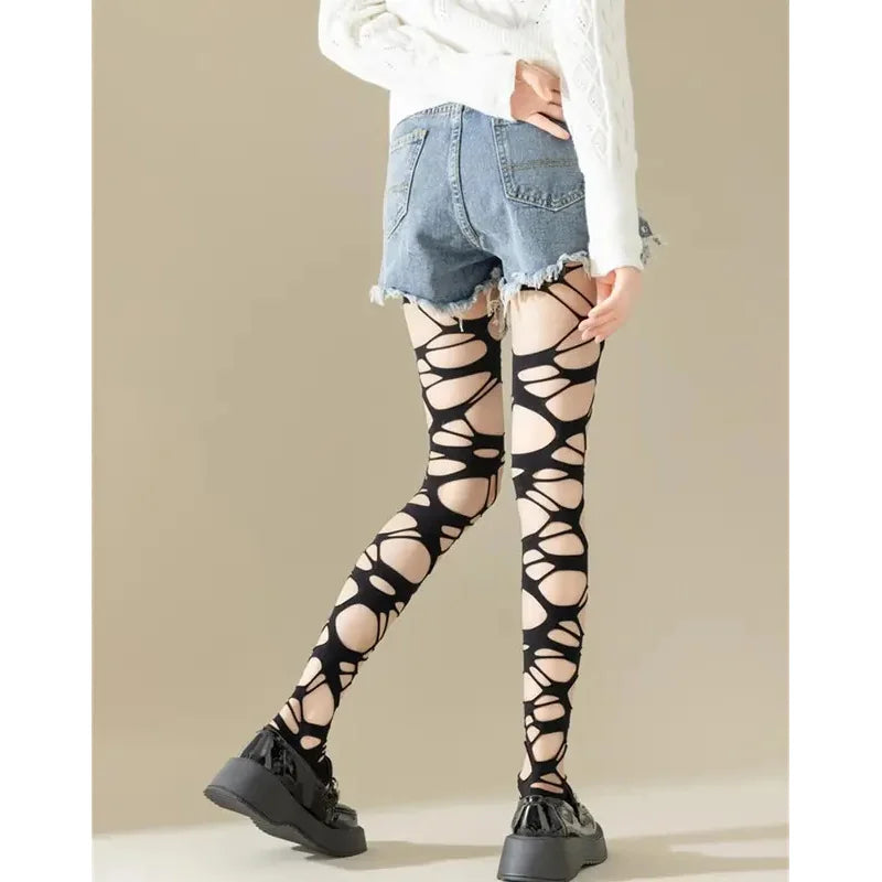 Torn Veil Fishnet Tights