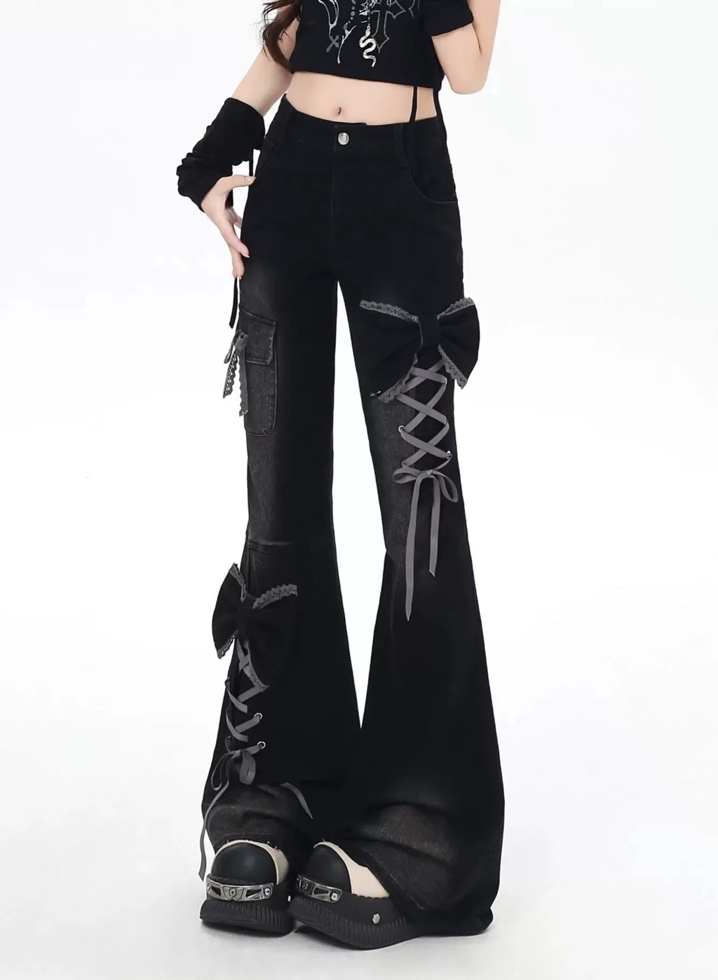 Ribbonwound Flare Jeans