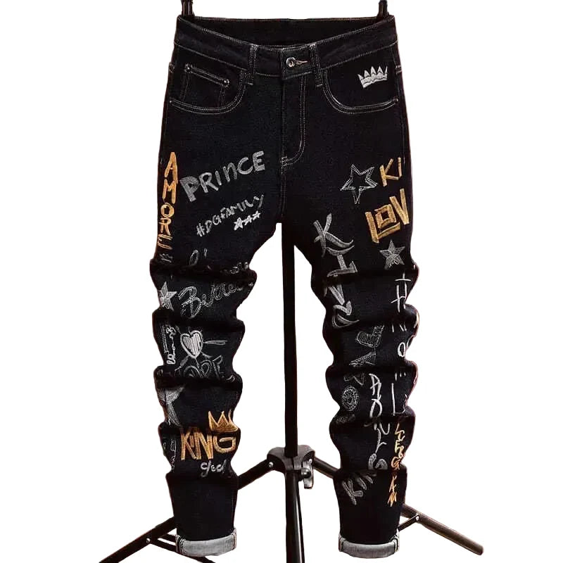 Men's Embroidery Pants - primary photo, shown with a person (1 of 2)