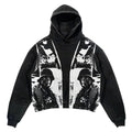 Men's Black Military Skeleton Graphic Hoodie - front studio view