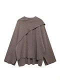 Women's Solid Loose Cape Brown - primary photo, shown with a person (1 of 2)