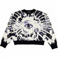 Unisex White Black Eye Sunburst Knit Pullover - front studio view