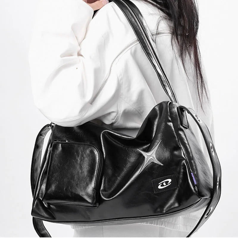 Black Star-Emblem Tote Bag