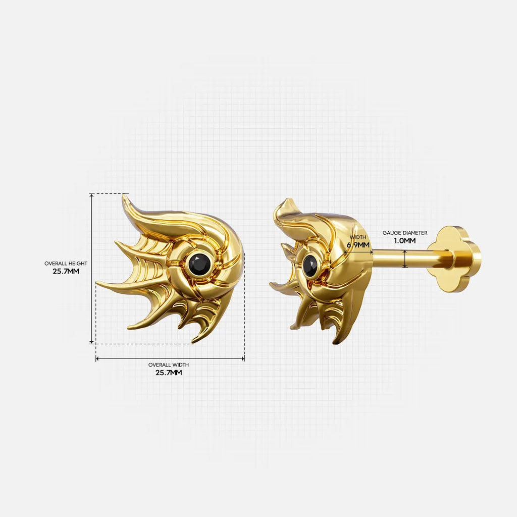 ABYSS CONCH FLATBACK STUD