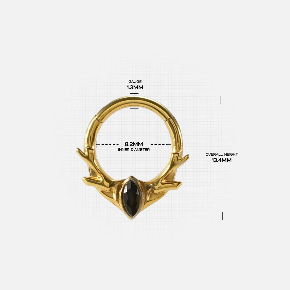 ANTLER MARK CLICKER  (SILVER-OBSIDIAN)