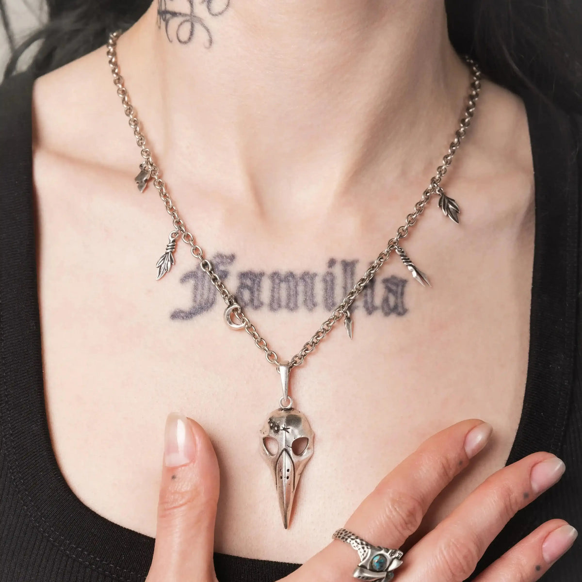 AUGUR SKULL NECKLACE (SILVER)