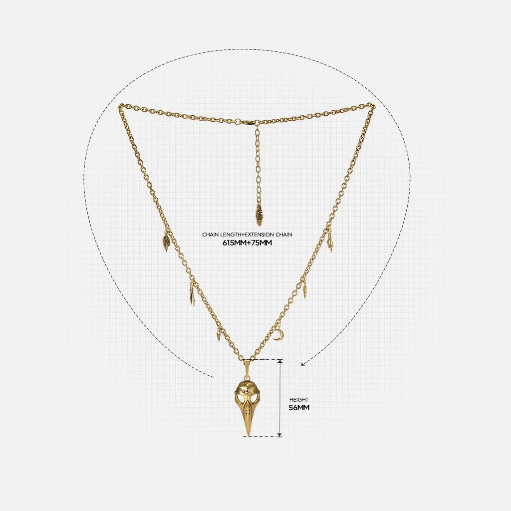 AUGUR SKULL NECKLACE (GOLD)