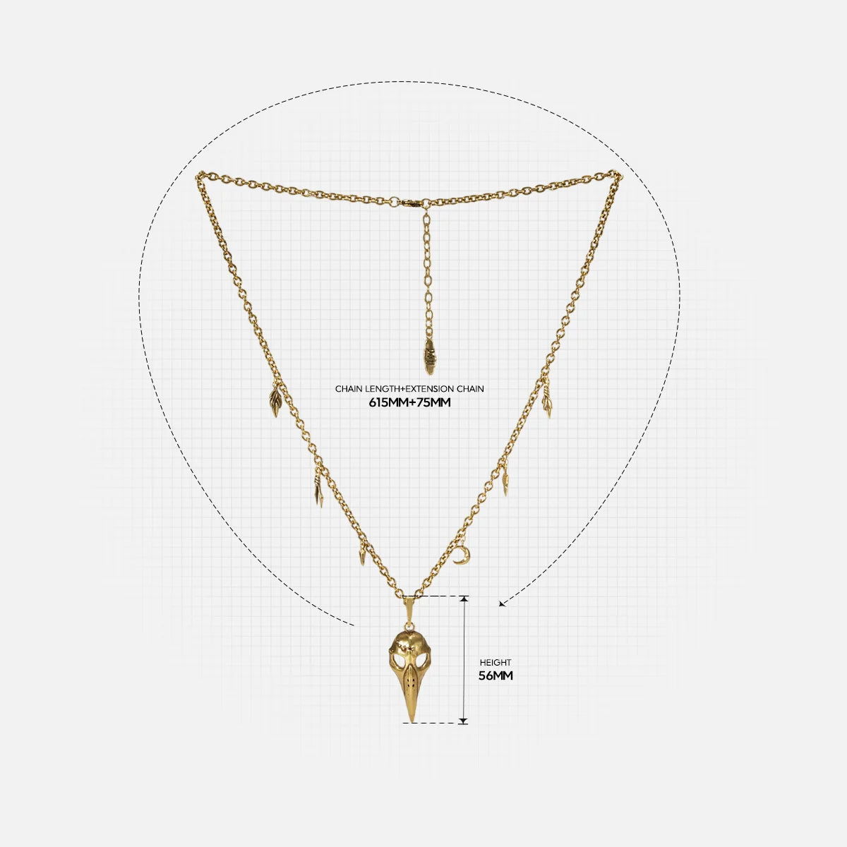 AUGUR SKULL NECKLACE (GOLD)
