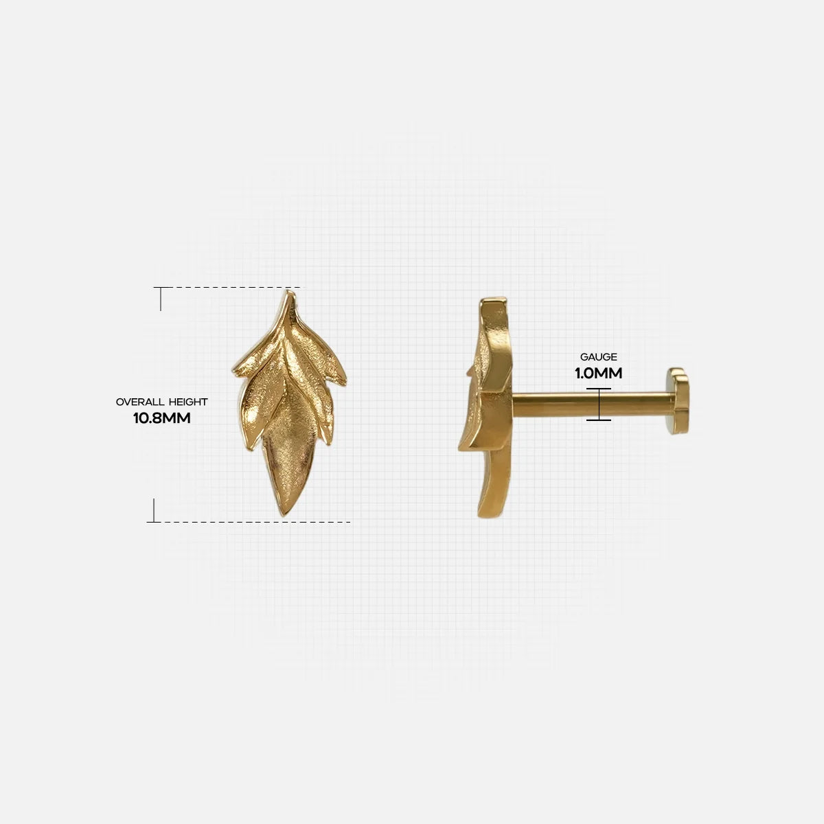 BRAMBLE LEAF FLATBACK STUD