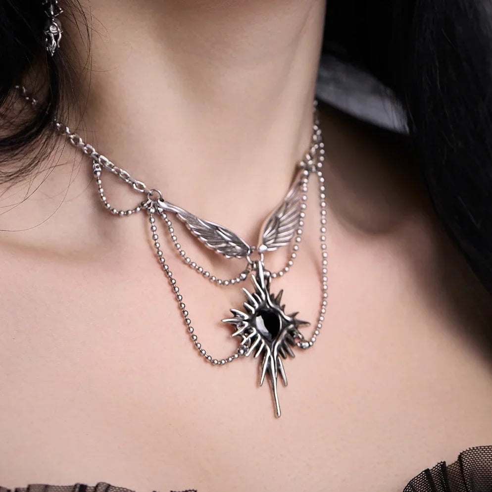 CELESTIAL STARBURST WINGS NECKLACE