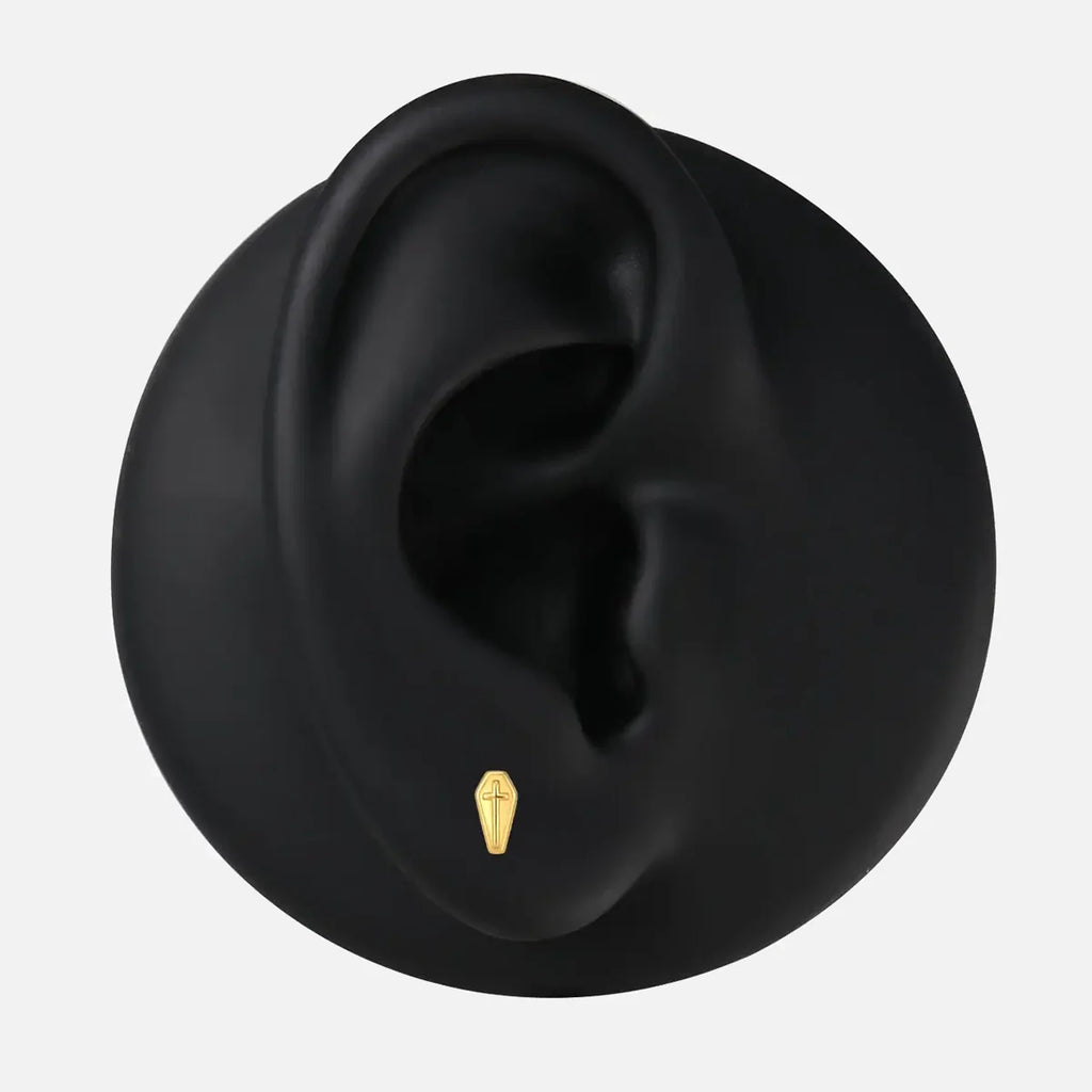 COFFIN CROSS FLATBACK STUD