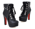 FIFI Lace-Up Heel Boots - Creepy Goth