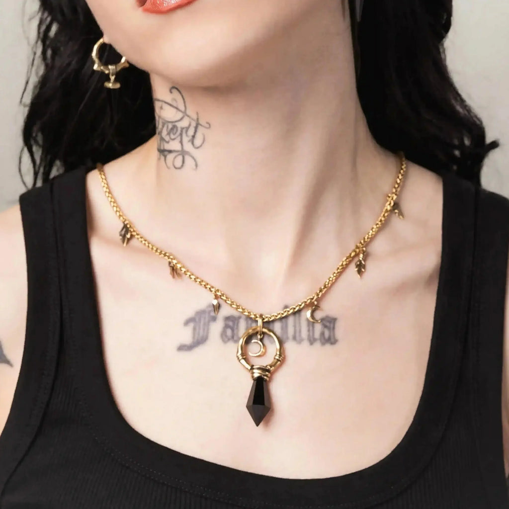 CRESCENT WARD NECKLACE (SILVER-TURQUOISE)