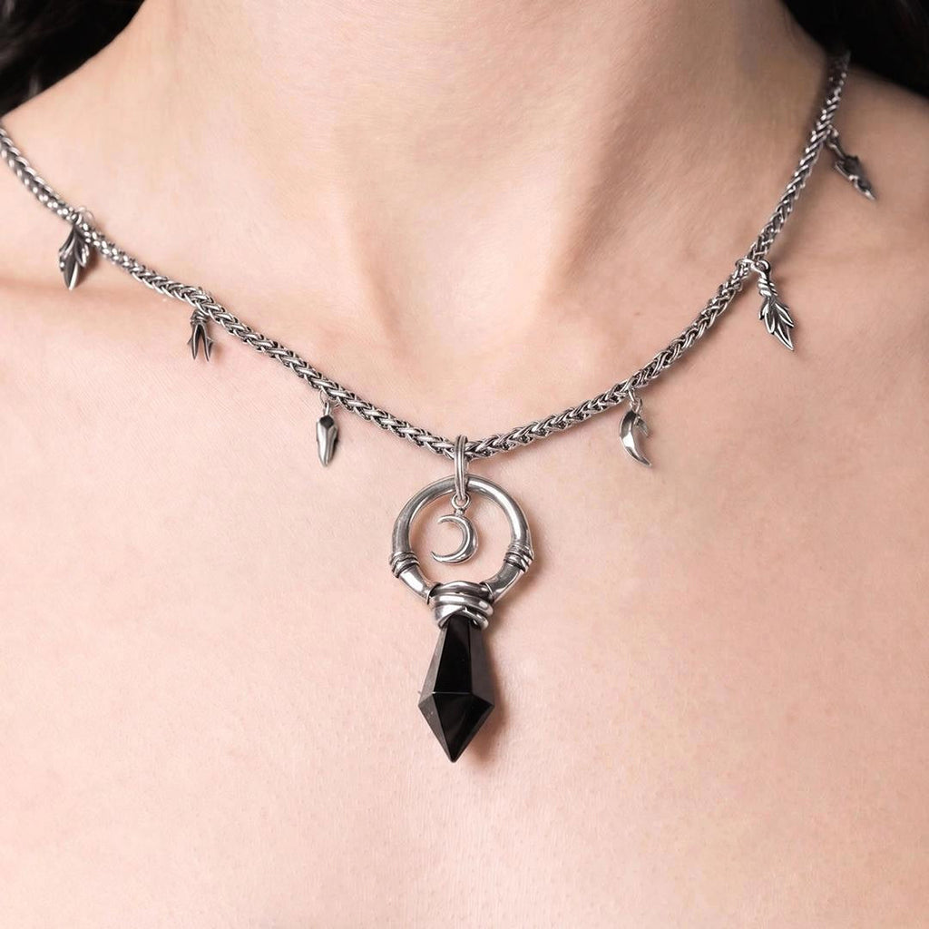 CRESCENT WARD NECKLACE (SILVER-TURQUOISE)