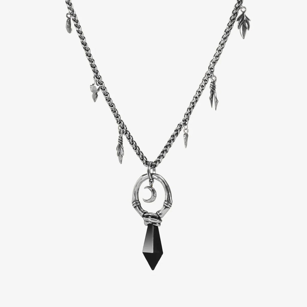 CRESCENT WARD NECKLACE (SILVER-TURQUOISE)
