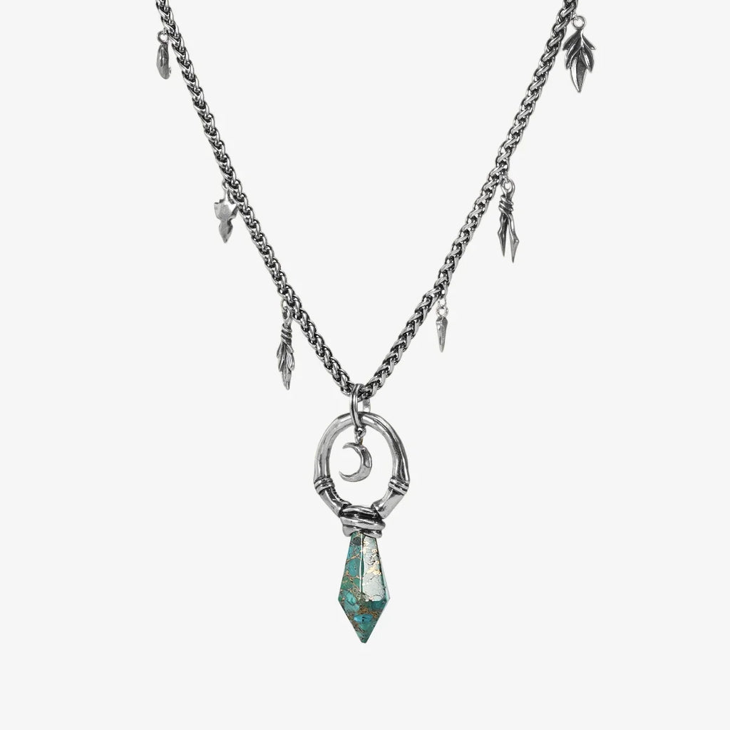 CRESCENT WARD NECKLACE (SILVER-TURQUOISE)