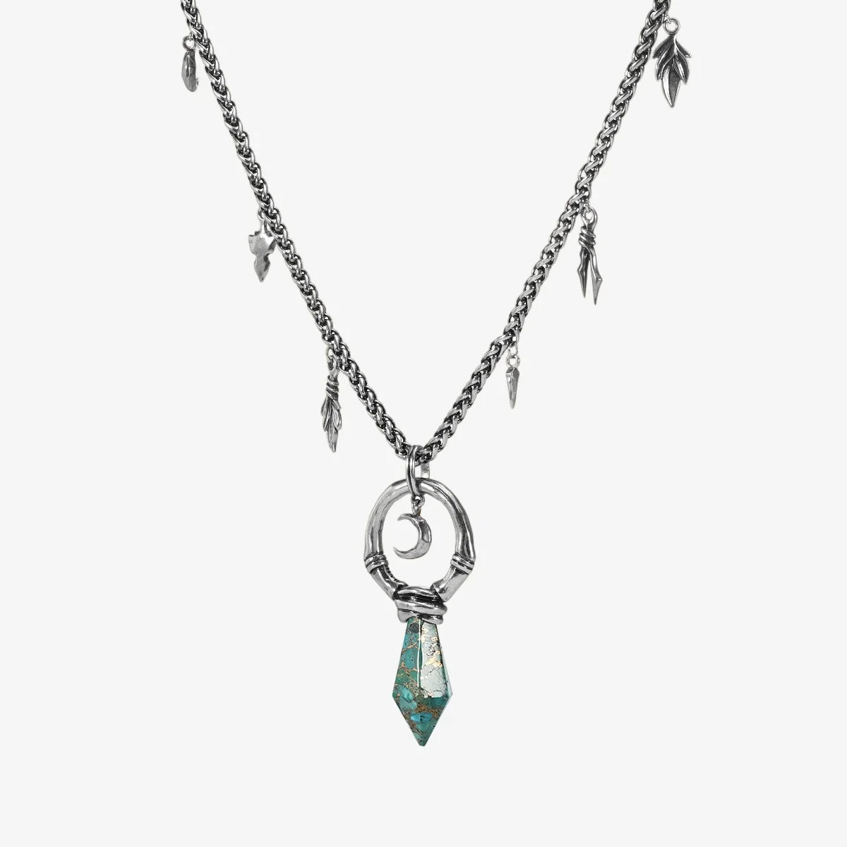 CRESCENT WARD NECKLACE (SILVER-TURQUOISE)