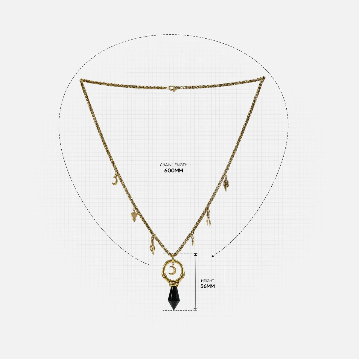 CRESCENT WARD NECKLACE (SILVER-TURQUOISE)