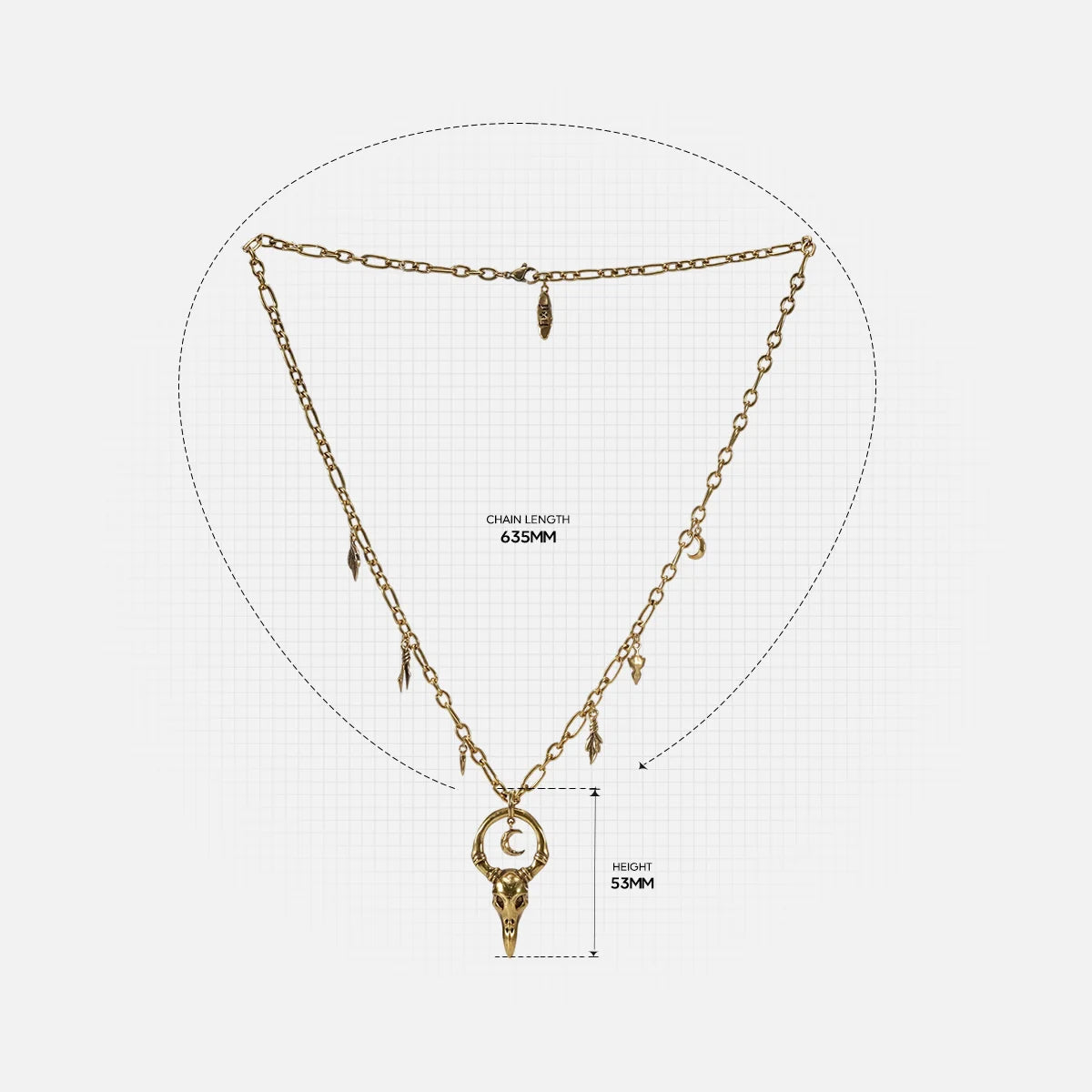 CROW WARD NECKLACE  (SILVER)