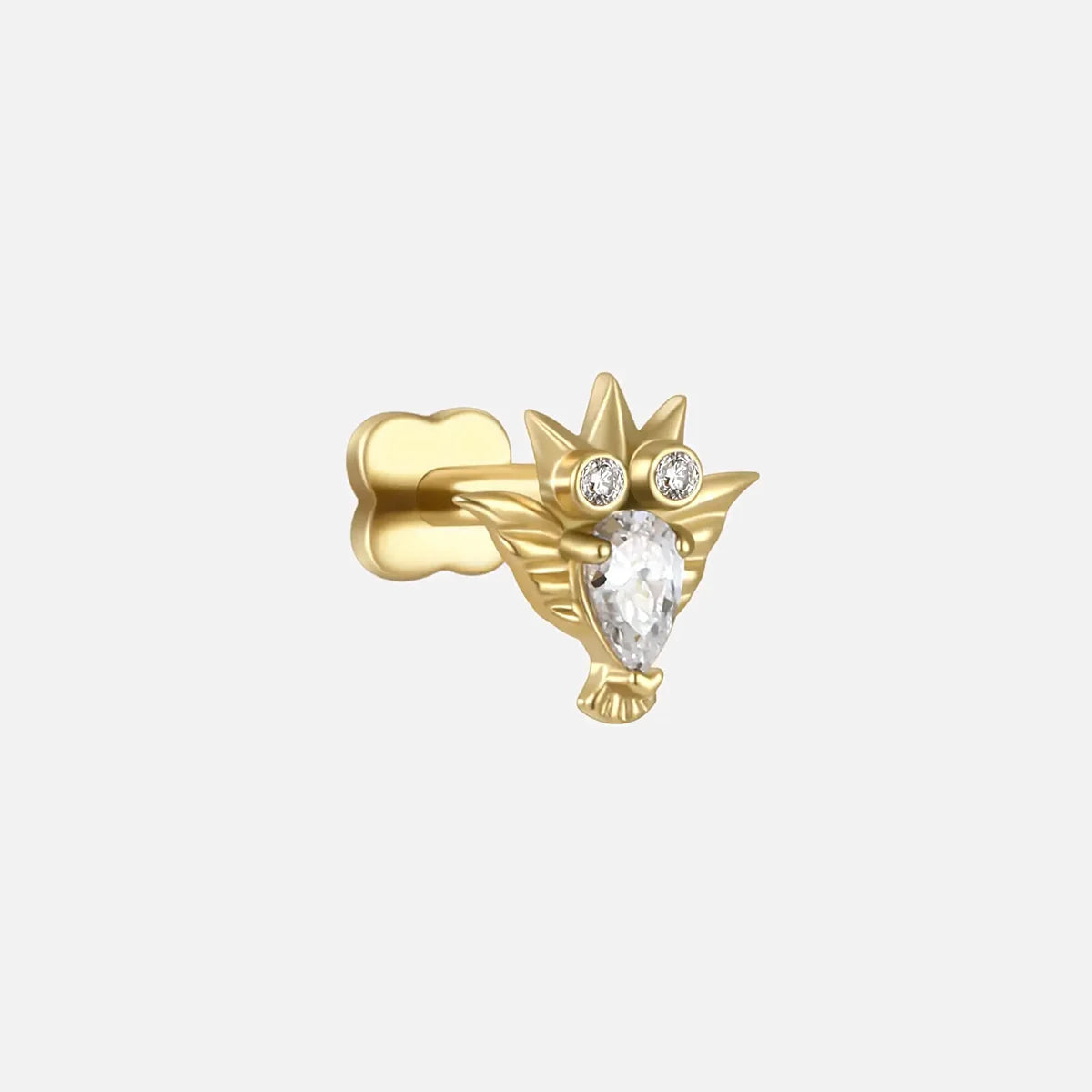 CRYSTAL OWL FLATBACK STUD