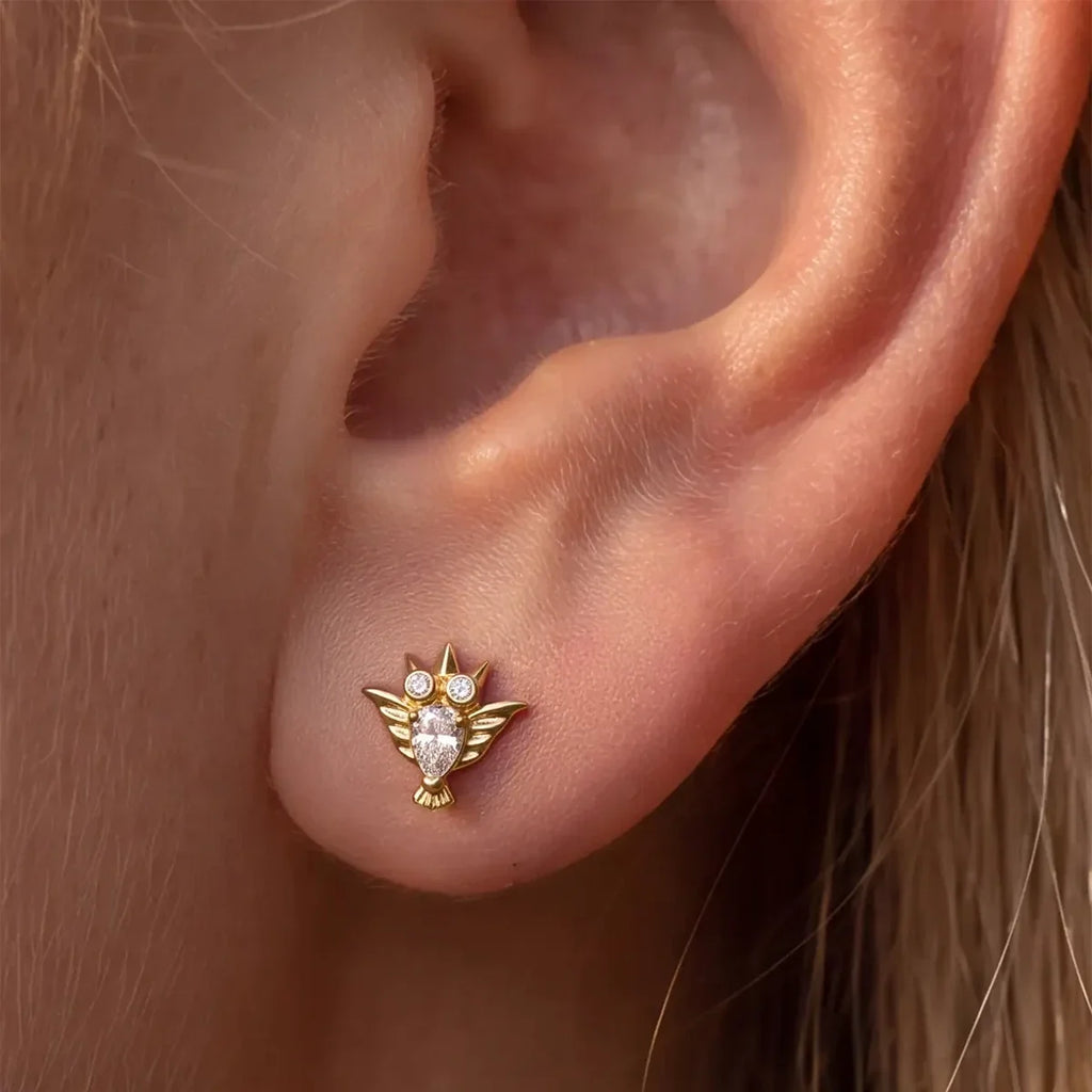 CRYSTAL OWL FLATBACK STUD
