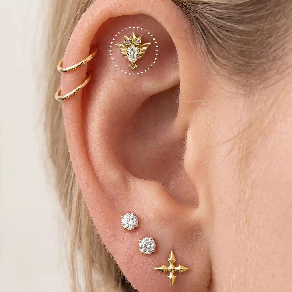 CRYSTAL OWL FLATBACK STUD