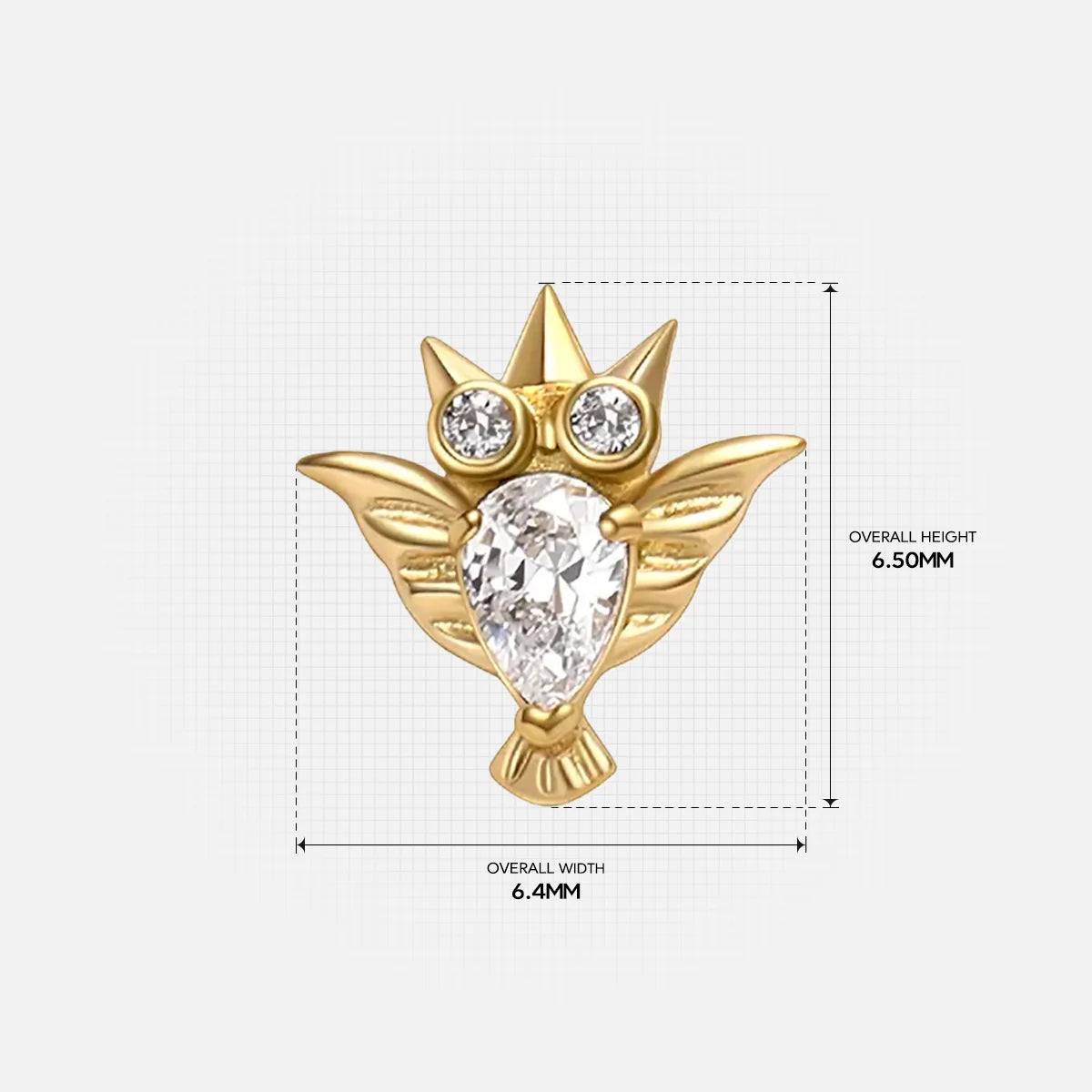 CRYSTAL OWL FLATBACK STUD