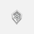 Silver with clear cubic zirconia crystal shield titanium flatback stud, product view 3 – PUNKYOUTH
