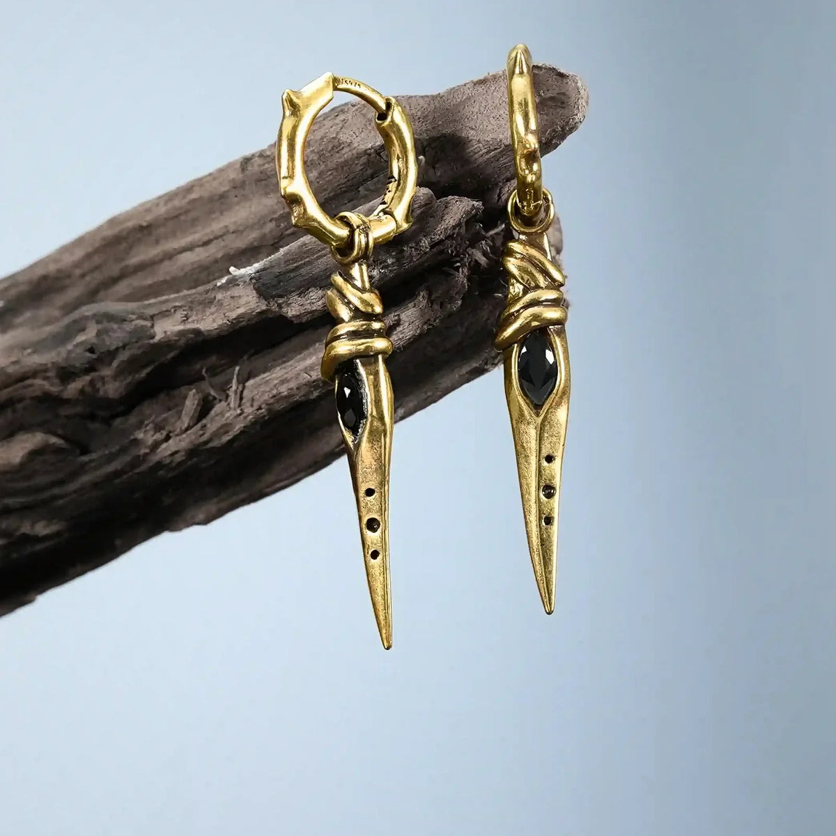 EYE DAGGER EARRINGS (SILVER-TURQUOISE)