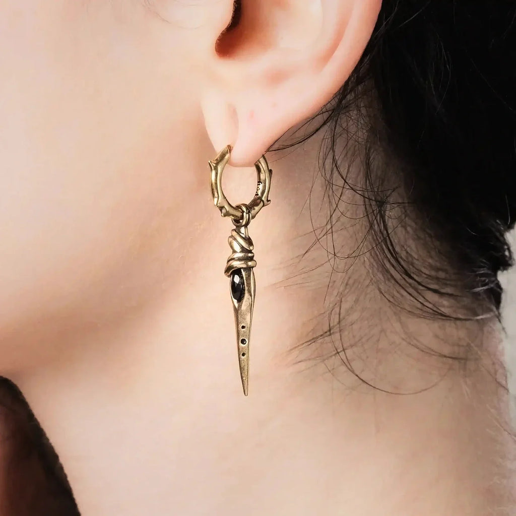 EYE DAGGER EARRINGS (SILVER-TURQUOISE)