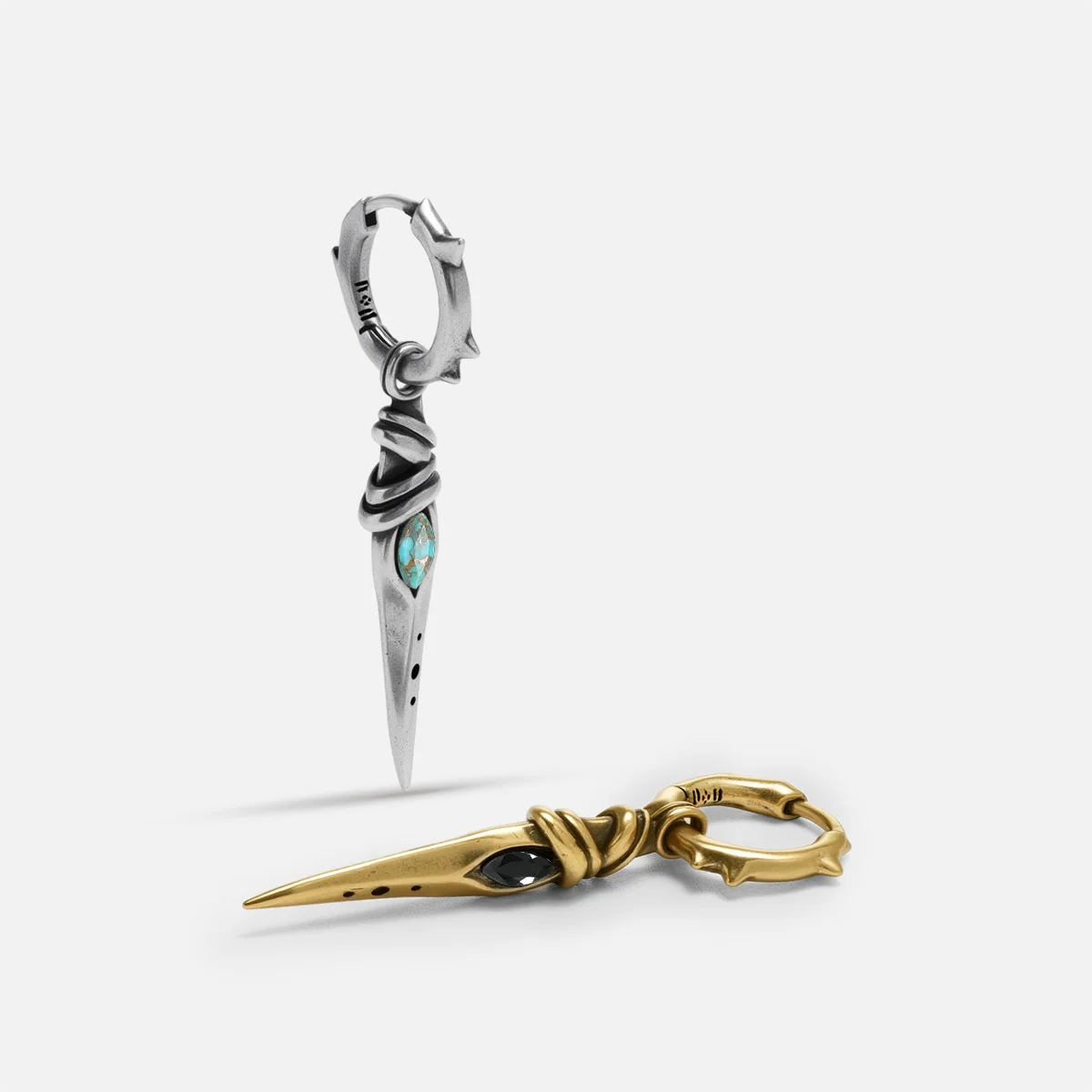 EYE DAGGER EARRINGS (SILVER-TURQUOISE)