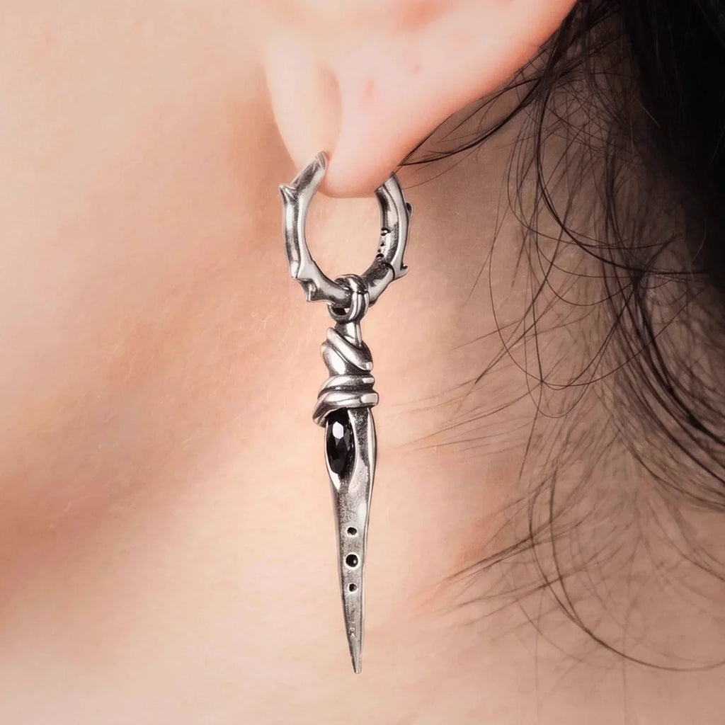 EYE DAGGER EARRINGS (SILVER-TURQUOISE)