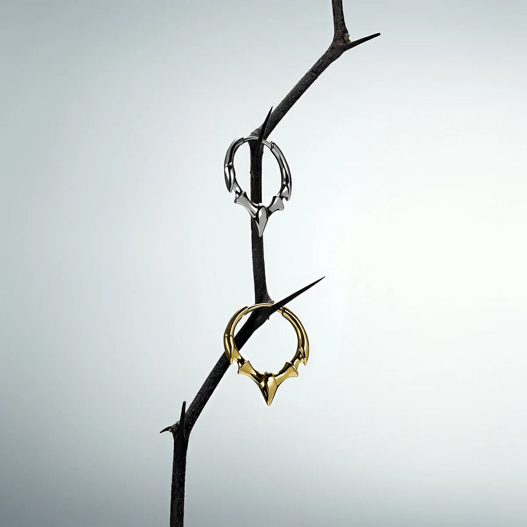 FANG CREST HOOP EARRINGS