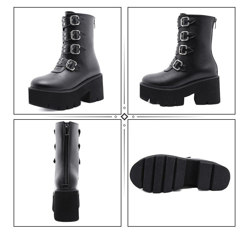 Darkness Beauty Round Toe Boots