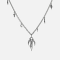 Feral Husk Necklace in silver plating with antiqued finish and claw-shaped pendant on curb chain