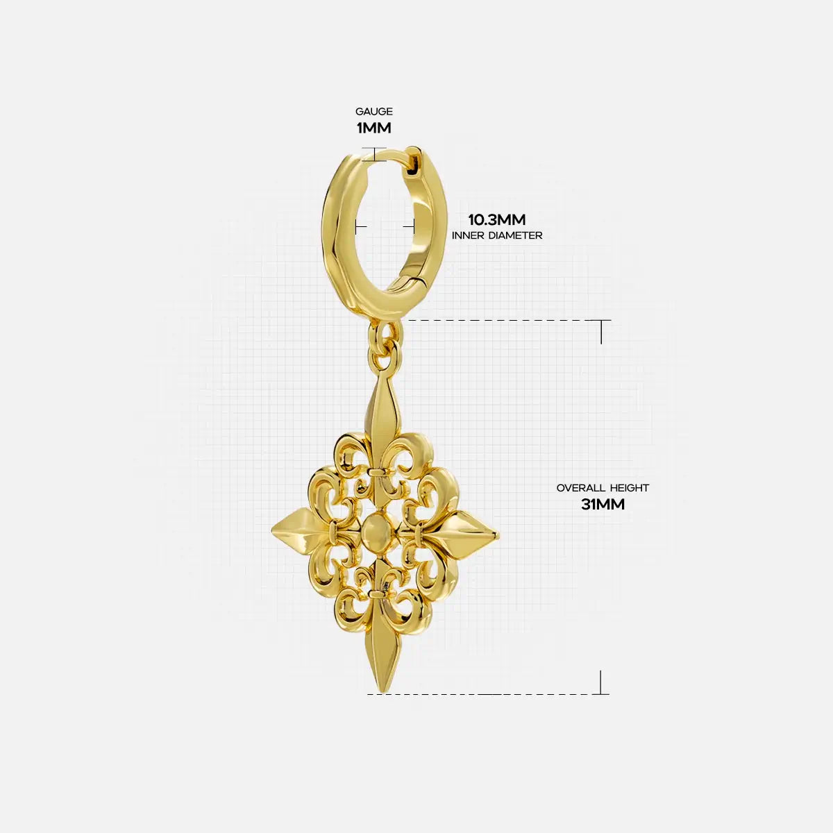 FLEUR-DE-LIS ELEGANCE EARRINGS (925 SILVER)
