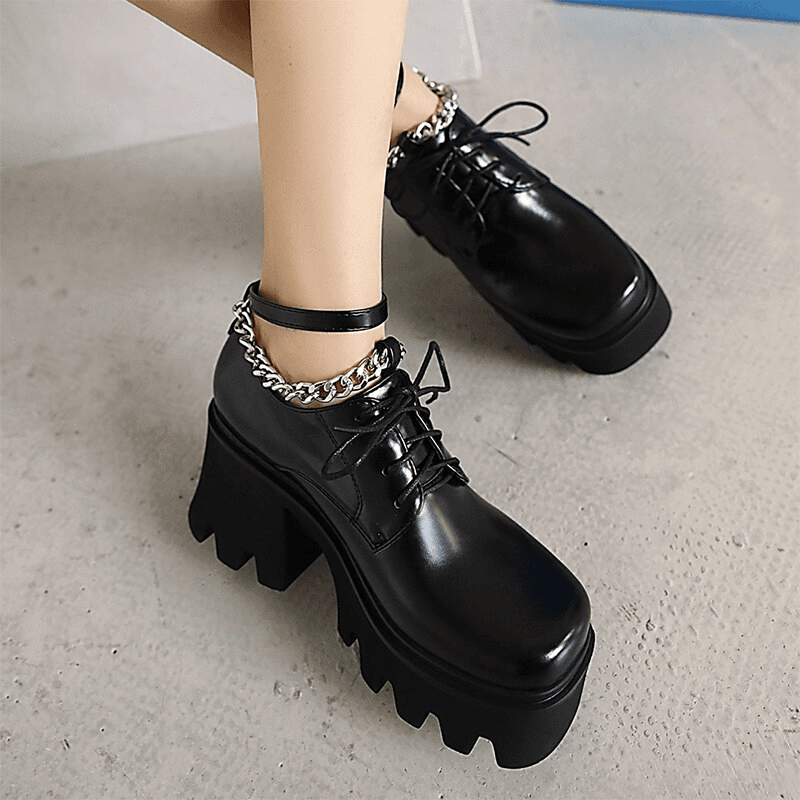 Goth Girl Round Toe Boots